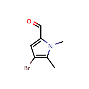 Chemical structure of 4-Bromo-1,5-dimethyl-1h-pyrrole-2-carbaldehyde , CAS 1354783-15-5, AChemBlock AD256658