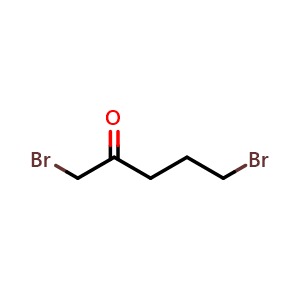 Chemical structure of 1,5-Dibromopentan-2-one , CAS 138139-54-5, AChemBlock AD256659