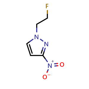 Chemical structure of 1-(2-Fluoroethyl)-3-nitro-1H-pyrazole , CAS 1429419-08-8, AChemBlock AD256660