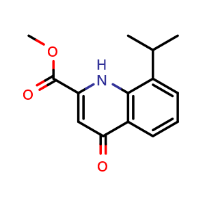 Chemical structure of Methyl 8-isopropyl-4-oxo-1,4-dihydroquinoline-2-carboxylate , CAS 187454-83-7, AChemBlock AD256674