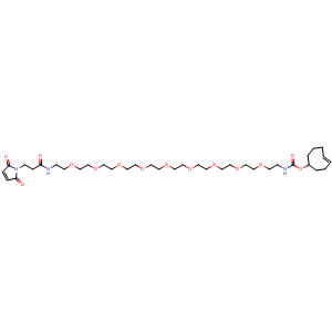 Chemical structure of TCO-PEG9-maleimide , CAS 2183440-37-9, AChemBlock AD256686