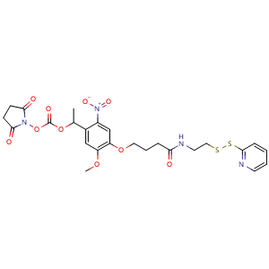 Chemical structure of PC SPDP-NHS carbonate ester , CAS 2279944-61-3, AChemBlock AD256688