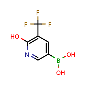 Chemical structure of [6-Hydroxy-5-(trifluoromethyl)pyridin-3-yl]boronic acid , CAS 2377227-41-1, AChemBlock AD256691