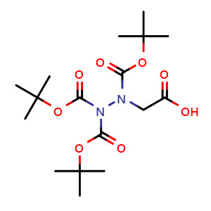 Chemical structure of N-(bis(tert-butoxycarbonyl)amino)-N-(tert-butoxycarbonyl)glycine , CAS 261380-41-0, AChemBlock AD256696