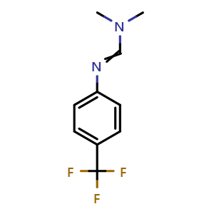 Chemical structure of N,N-Dimethyl-N'-[4-(trifluoromethyl)phenyl]methanimidamide , CAS 29366-21-0, AChemBlock AD256700