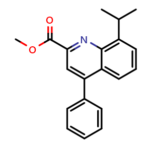 Chemical structure of Methyl 8-isopropyl-4-phenylquinoline-2-carboxylate , CAS 351419-73-3, AChemBlock AD256702