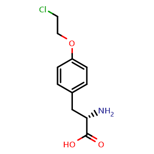 Chemical structure of (S)-2-Amino-3-(4-(2-chloroethoxy)phenyl)propanoic acid , CAS 481052-59-9, AChemBlock AD256710