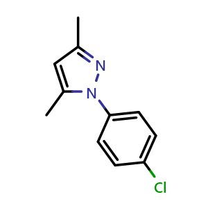 Chemical structure of 1-(4-Chlorophenyl)-3,5-Dimethyl-1H-pyrazole , CAS 51560-55-5, AChemBlock AD256713
