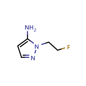 Chemical structure of 1-(2-Fluoroethyl)-1H-pyrazol-5-amine , CAS 689295-20-3, AChemBlock AD256719