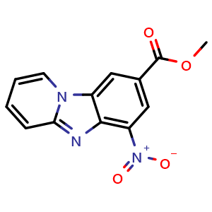 Chemical structure of Methyl 6-nitrobenzo[4,5]imidazo[1,2-a]pyridine-8-carboxylate , CAS 696628-83-8, AChemBlock AD256720