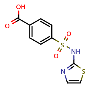 Chemical structure of 4-(N-(Thiazol-2-yl)sulfamoyl)benzoic acid , CAS 857540-99-9, AChemBlock AD256726