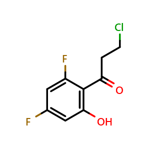 Chemical structure of 3-Chloro-1-(2,4-difluoro-6-hydroxyphenyl)propan-1-one , AChemBlock AD256730