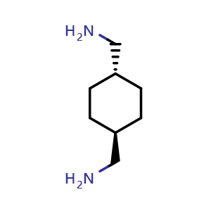 Chemical structure of trans-1,4-Cyclohexanedimethanamine , CAS 10029-07-9, AChemBlock AD256731