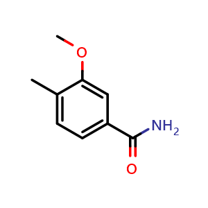 Chemical structure of 3-Methoxy-4-methylbenzamide , CAS 1017082-75-5, AChemBlock AD256732