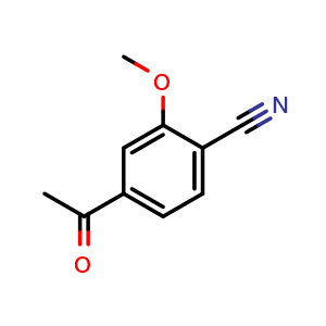 Chemical structure of 4-Acetyl-2-methoxybenzonitrile , CAS 102362-02-7, AChemBlock AD256733