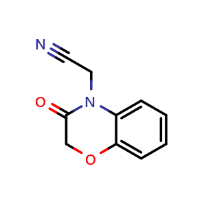 Chemical structure of 2,3-Dihydro-3-oxo-4H-1,4-benzoxazine-4-acetonitrile , CAS 115615-02-6, AChemBlock AD256748