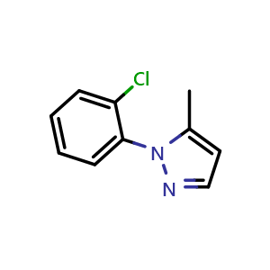 Chemical structure of 1-(2-Chlorophenyl)-5-methyl-1h-pyrazole , CAS 1247358-96-8, AChemBlock AD256752