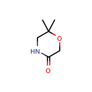Chemical structure of 6,6-Dimethylmorpholin-3-one , CAS 1312457-13-8, AChemBlock AD256758