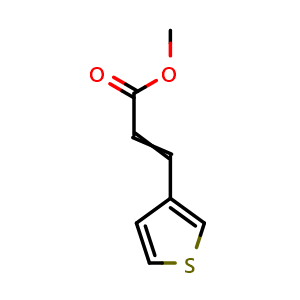 Chemical structure of Methyl 3-(thiophen-3-yl)acrylate , CAS 135835-43-7, AChemBlock AD256764