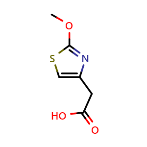 Chemical structure of 2-(2-Methoxythiazol-4-yl)acetic acid , CAS 1368176-07-1, AChemBlock AD256765