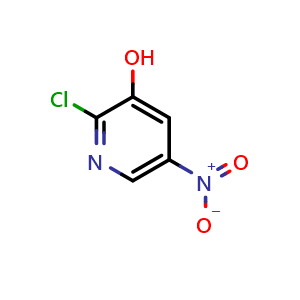 Chemical structure of 2-Chloro-5-nitropyridin-3-ol , CAS 1395037-06-5, AChemBlock AD256769