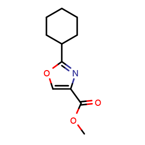Chemical structure of Methyl 2-cyclohexyloxazole-4-carboxylate , CAS 155884-27-8, AChemBlock AD256780