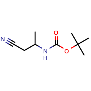 Chemical structure of 3-Boc-aminobutyronitrile , CAS 194156-55-3, AChemBlock AD256794
