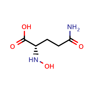 Chemical structure of (S)-5-Amino-2-(hydroxyamino)-5-oxopentanoic acid , CAS 1955-67-5, AChemBlock AD256795