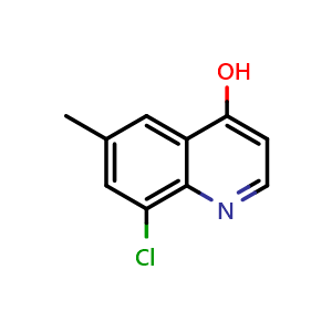 Chemical structure of 8-Chloro-6-methylquinolin-4-ol , CAS 203626-40-8, AChemBlock AD256800