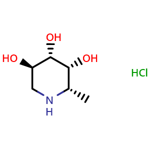 Chemical structure of Deoxyfuconojirimycin hydrochloride , CAS 210174-73-5, AChemBlock AD256805