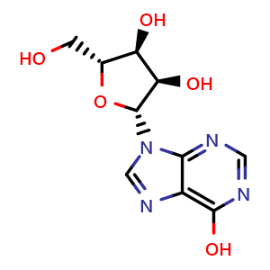 Chemical structure of L-Inosine , CAS 21138-24-9, AChemBlock AD256806