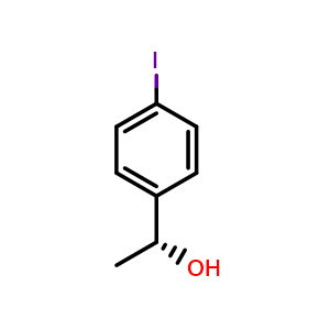 Chemical structure of (1R)-1-(4-Iodophenyl)ethan-1-ol , CAS 220089-24-7, AChemBlock AD256809