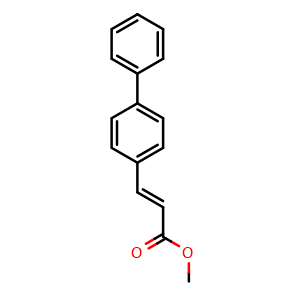 Chemical structure of Methyl (E)-3-([1,1'-biphenyl]-4-yl)acrylate , CAS 22837-75-8, AChemBlock AD256811