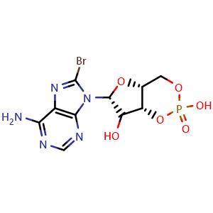 Chemical structure of 8-Bromo-cAMP , CAS 23583-48-4, AChemBlock AD256814