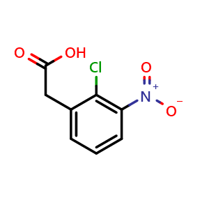 Chemical structure of 2-(2-Chloro-3-nitrophenyl)acetic acid , CAS 34915-64-5, AChemBlock AD256832