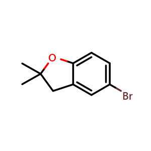 Chemical structure of 5-Bromo-2,2-dimethyl-2,3-dihydrobenzofuran , CAS 5337-94-0, AChemBlock AD256846