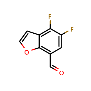 Chemical structure of 4,5-Difluorobenzofuran-7-carbaldehyde , CAS 555155-10-7, AChemBlock AD256847