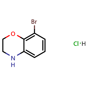 Chemical structure of 8-Bromo-3,4-dihydro-2h-benzo[b][1,4]oxazine hydrochloride , CAS 625394-66-3, AChemBlock AD256854