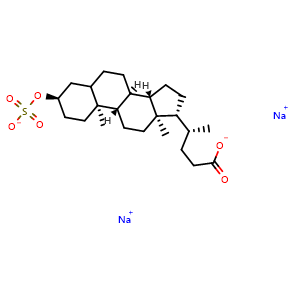 Chemical structure of Lithocholic acid 3-sulfate disodium , CAS 64936-81-8, AChemBlock AD256859