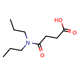 Chemical structure of 3-(Dipropylcarbamoyl)propanoic acid , CAS 76197-44-9, AChemBlock AD256865