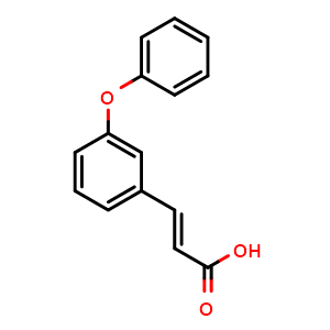 Chemical structure of (E)-3-(3-phenoxyphenyl)acrylic acid , CAS 77124-20-0, AChemBlock AD256866
