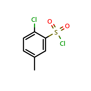 Chemical structure of 2-Chloro-5-methylbenzene-1-sulfonyl chloride , CAS 99876-69-4, AChemBlock AD256884