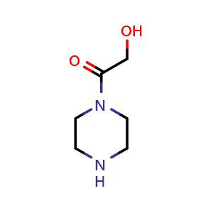 Chemical structure of 2-Hydroxy-1-(piperazin-1-yl)ethan-1-one , CAS 117701-75-4, AChemBlock AD256886