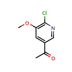 Chemical structure of 1-(6-Chloro-5-methoxypyridin-3-yl)ethan-1-one , CAS 1256812-89-1, AChemBlock AD256891