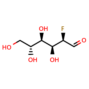 Chemical structure of 2-Deoxy-2-fluoro-D-glucose , CAS 29702-43-0, AChemBlock AD256909