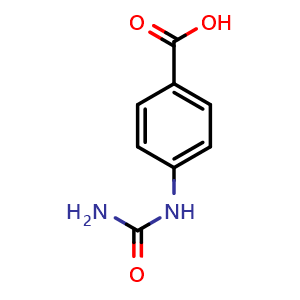 Chemical structure of 4-Ureidobenzoic acid , CAS 6306-25-8, AChemBlock AD256914