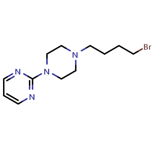 Chemical structure of 2-[4-(4-Bromobutyl)-1-piperazinyl]pyrimidine , CAS 87789-48-8, AChemBlock AD256919