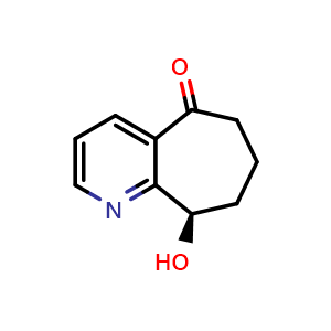 Chemical structure of (9R)-9-hydroxy-6,7,8,9-tetrahydrocyclohepta[b]pyridin-5-one , CAS 1190363-44-0, AChemBlock AD256924