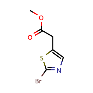 Chemical structure of Methyl 2-(2-bromothiazol-5-yl)acetate , CAS 1579295-12-7, AChemBlock AD256925