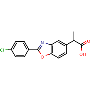 Chemical structure of Benoxaprofen , CAS 51234-28-7, AChemBlock AD256928